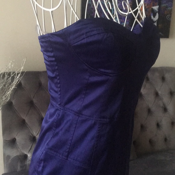 S NWT Cocktail Dress Dk Purple Like BEBE - Picture 5 of 6